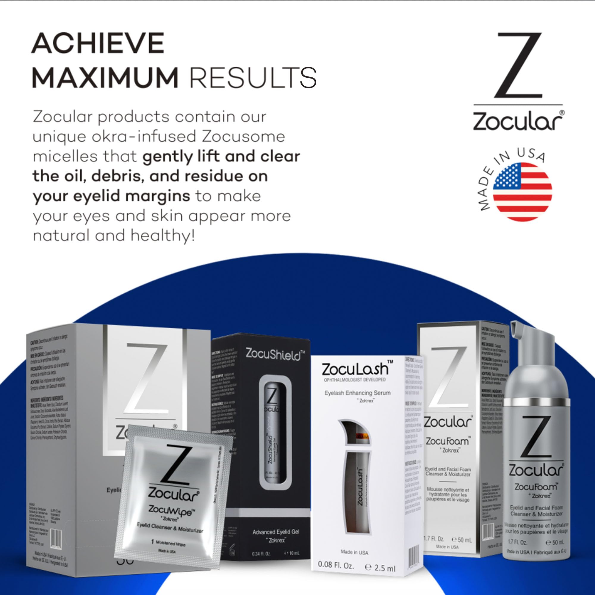 Zocuwipe eye-care routine emphasizes cleansing and moisture in one step.