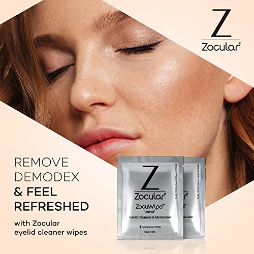 Zocular Zocuwipe okra-complex ingredients highlight natural botanicals for gentle cleansing.