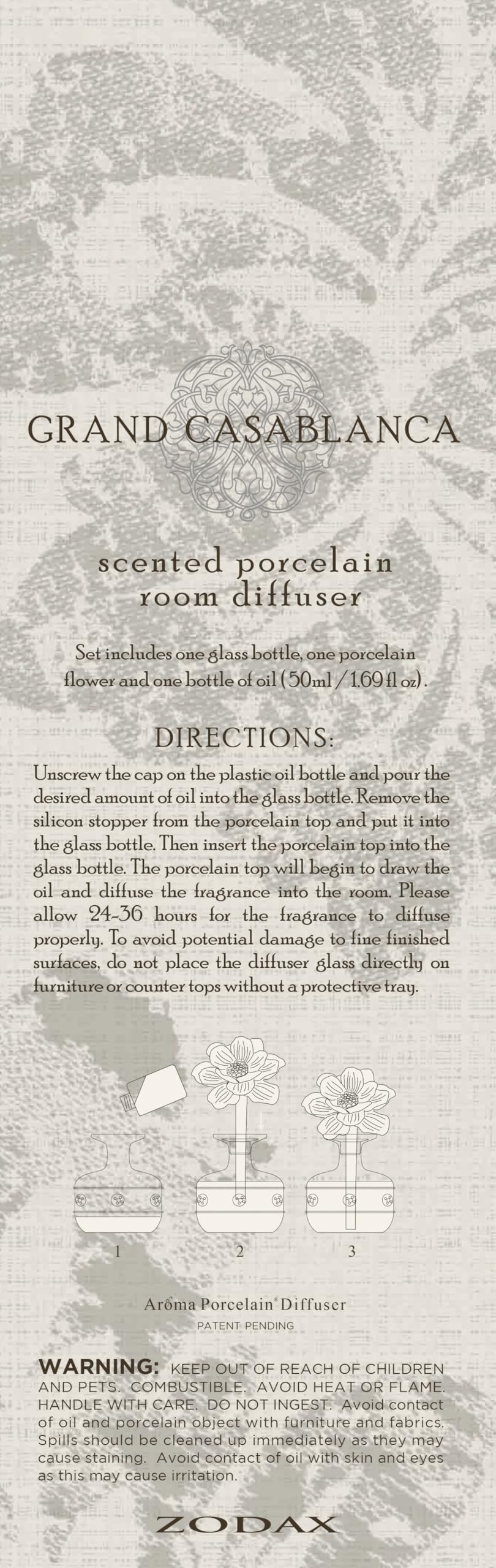 Close-up of Peony fragrance diffuser with capacity