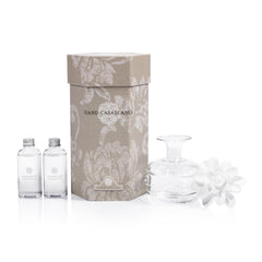 Oil bottle with porcelain flower diffuser for living room decor