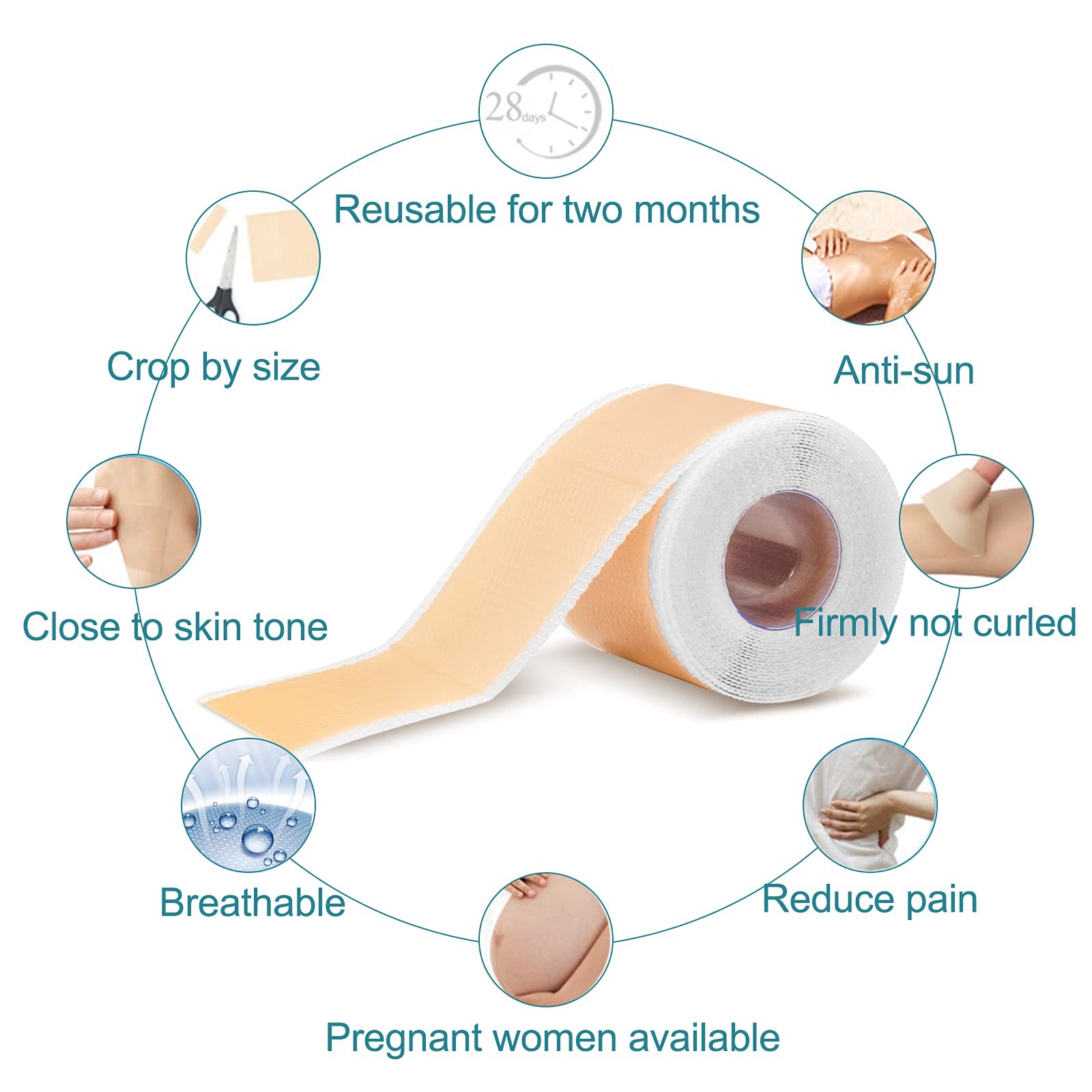 ZODENIS silicone scar tape worn 24 hours demonstrates comfortable all-day wear.