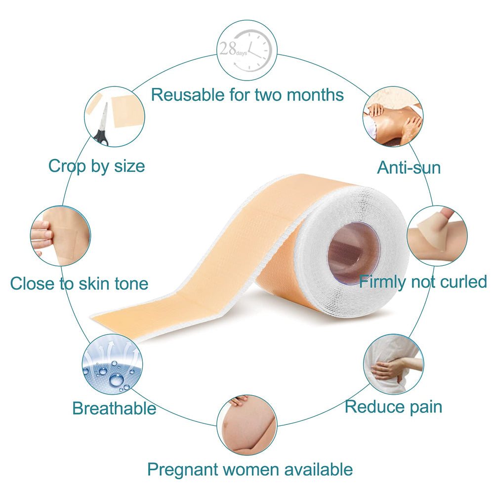 ZODENIS silicone scar tape worn 24 hours demonstrates comfortable all-day wear.