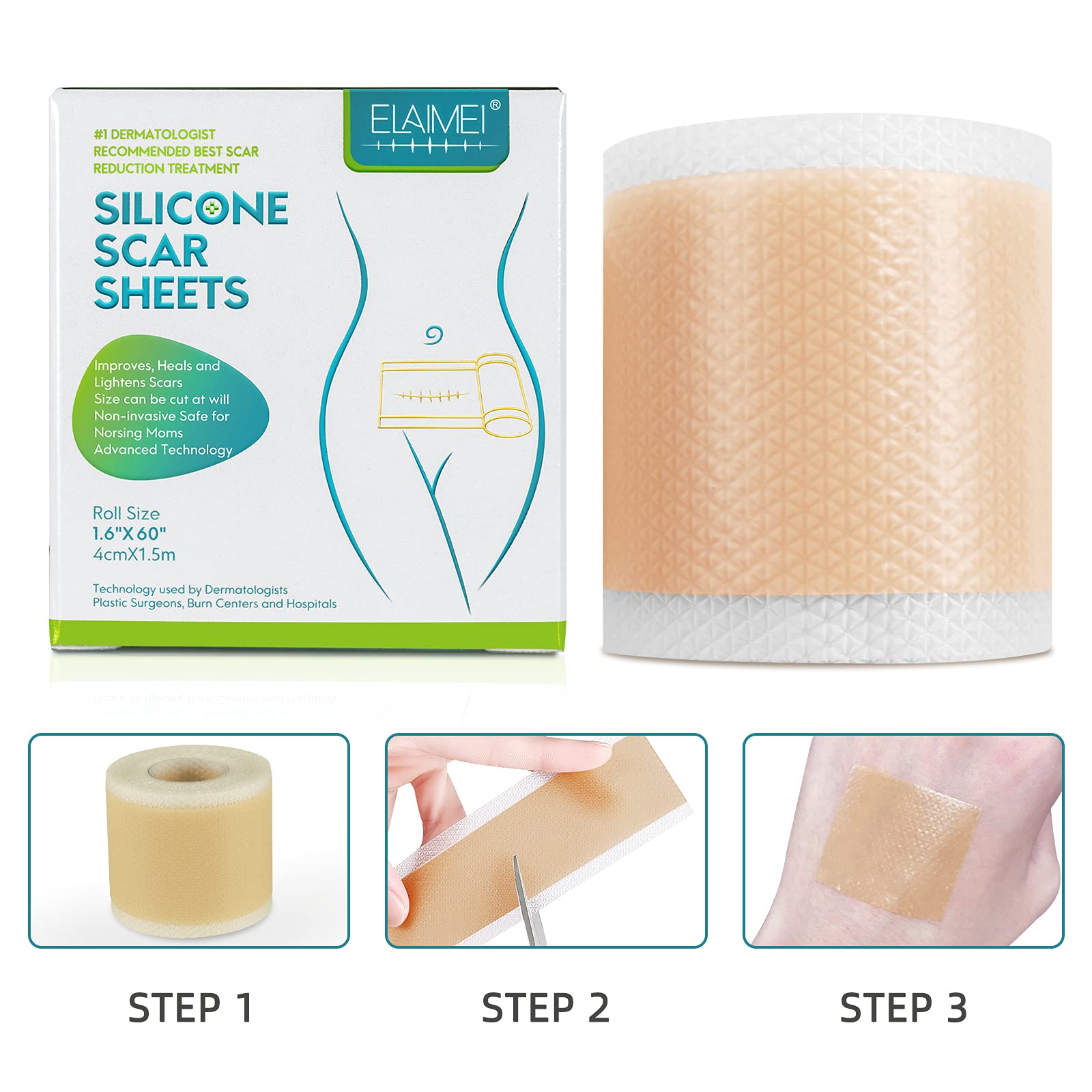 ZODENIS silicone scar tape safety-grade material ensures skin-friendly use.