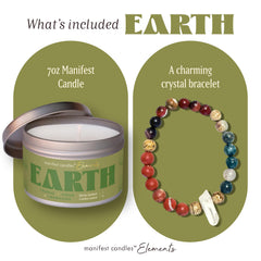 Close-up of Zodiac Earth candle tin label