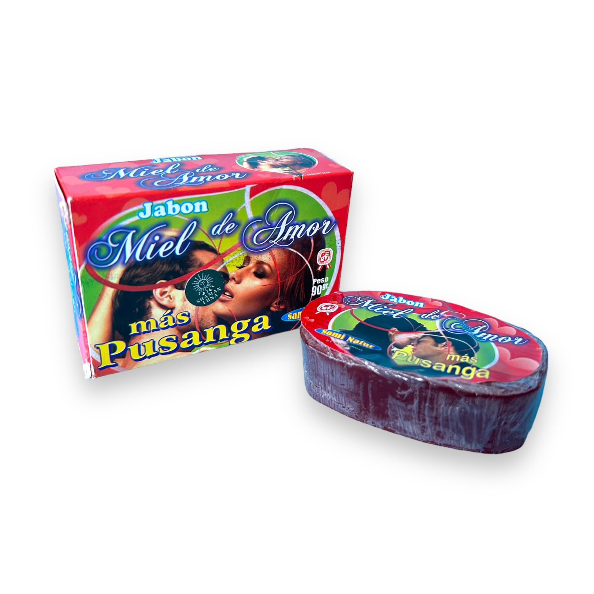 Ingredients highlight natural herbs and glycerin in Zoeartcrafts Pusanga Miel de Amor bar soap