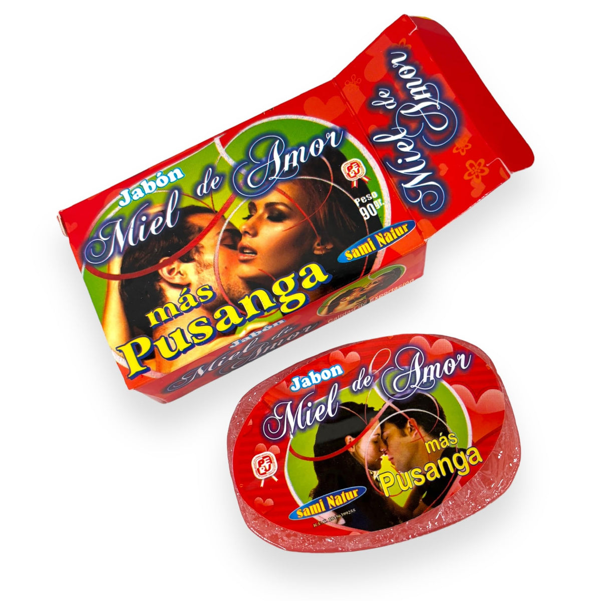 Zoeartcrafts Pusanga Miel de Amor bar soap packaging enhances romance with premium presentation