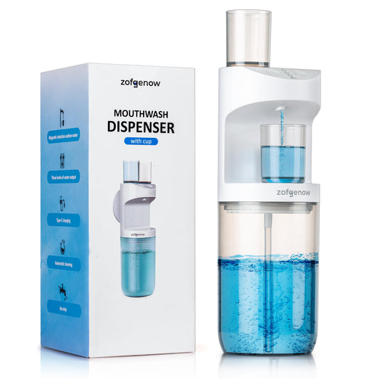 Transparent two-piece mouthwash cups with removable silicone drip guard