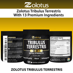 Detailed label of Zolotus 13in1 Tribulus Capsules