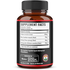 Zolotus 2-pack bottle back with supplement facts