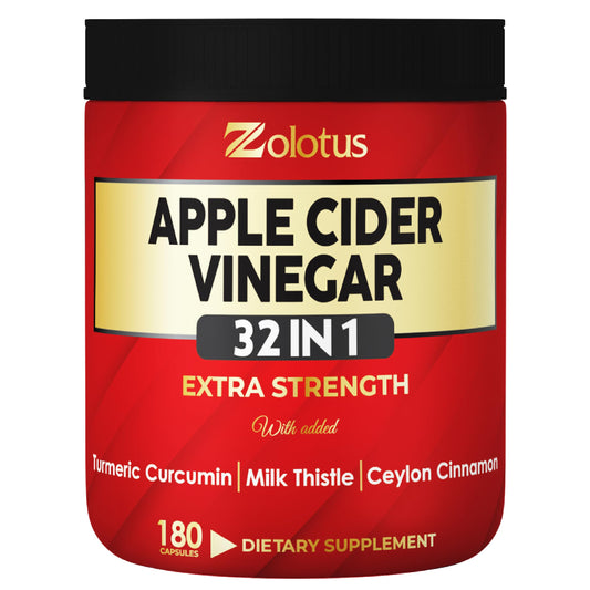 Main product image showing Zolotus 32-in-1 Apple Cider Vinegar Capsules bottle
