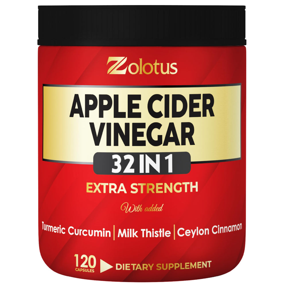 Zolotus 32-in-1 Apple Cider Vinegar capsules bottle with 120 capsules