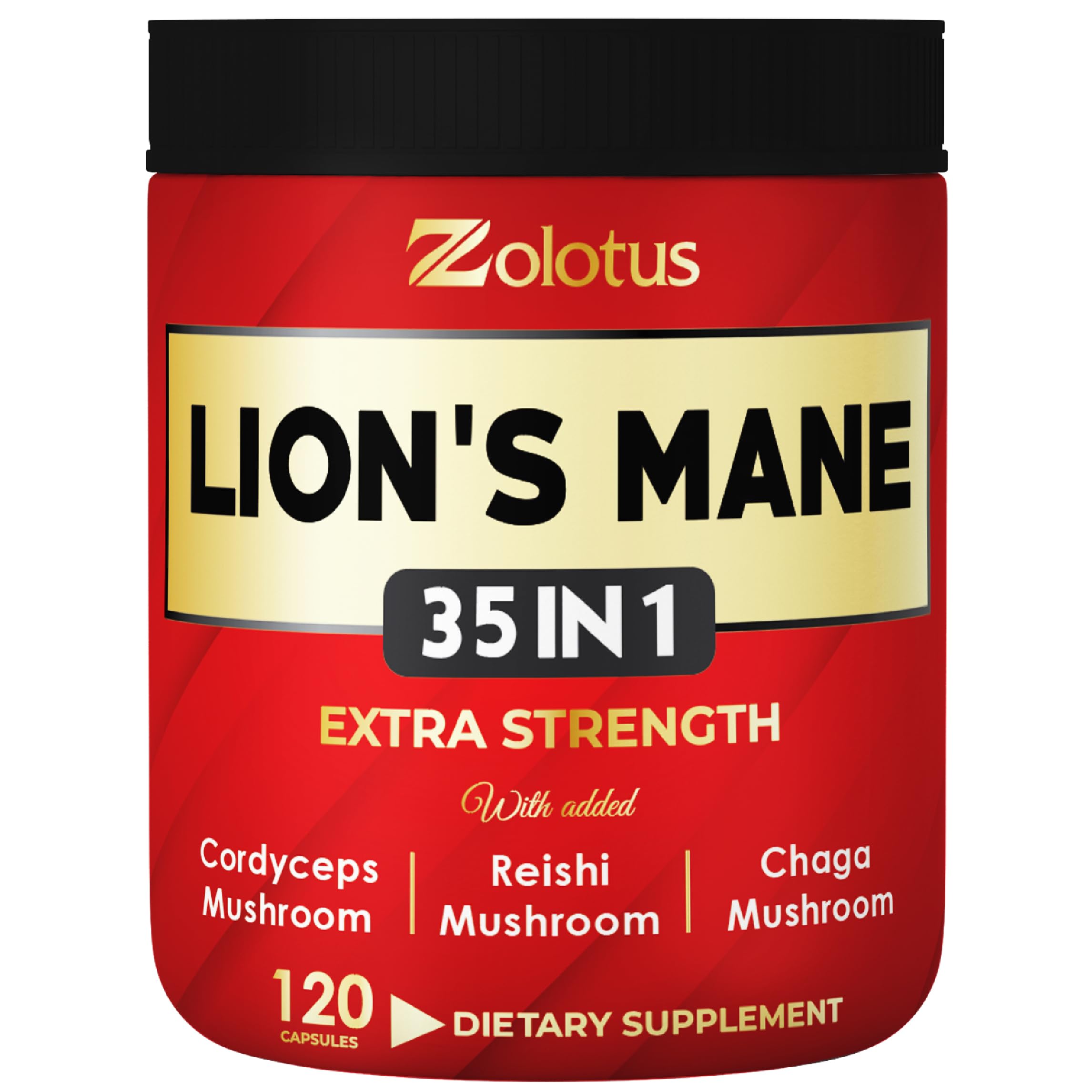 Zolotus 35 in 1 Lions Mane capsules bottle