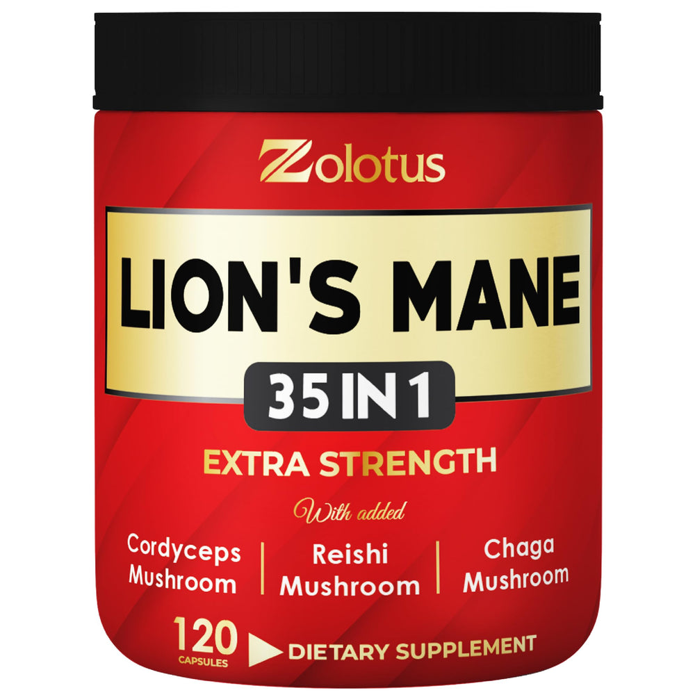 Zolotus 35 in 1 Lions Mane capsules bottle