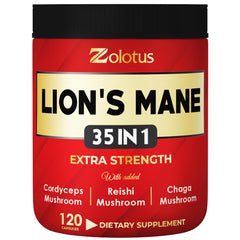 Zolotus 35 in 1 Lions Mane capsules bottle