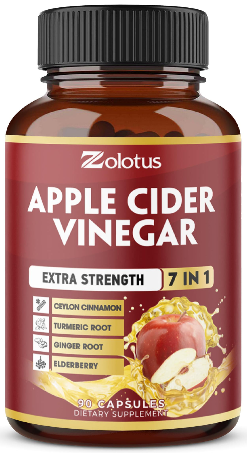 Zolotus 7-in-1 Apple Cider Vinegar capsules bottle front