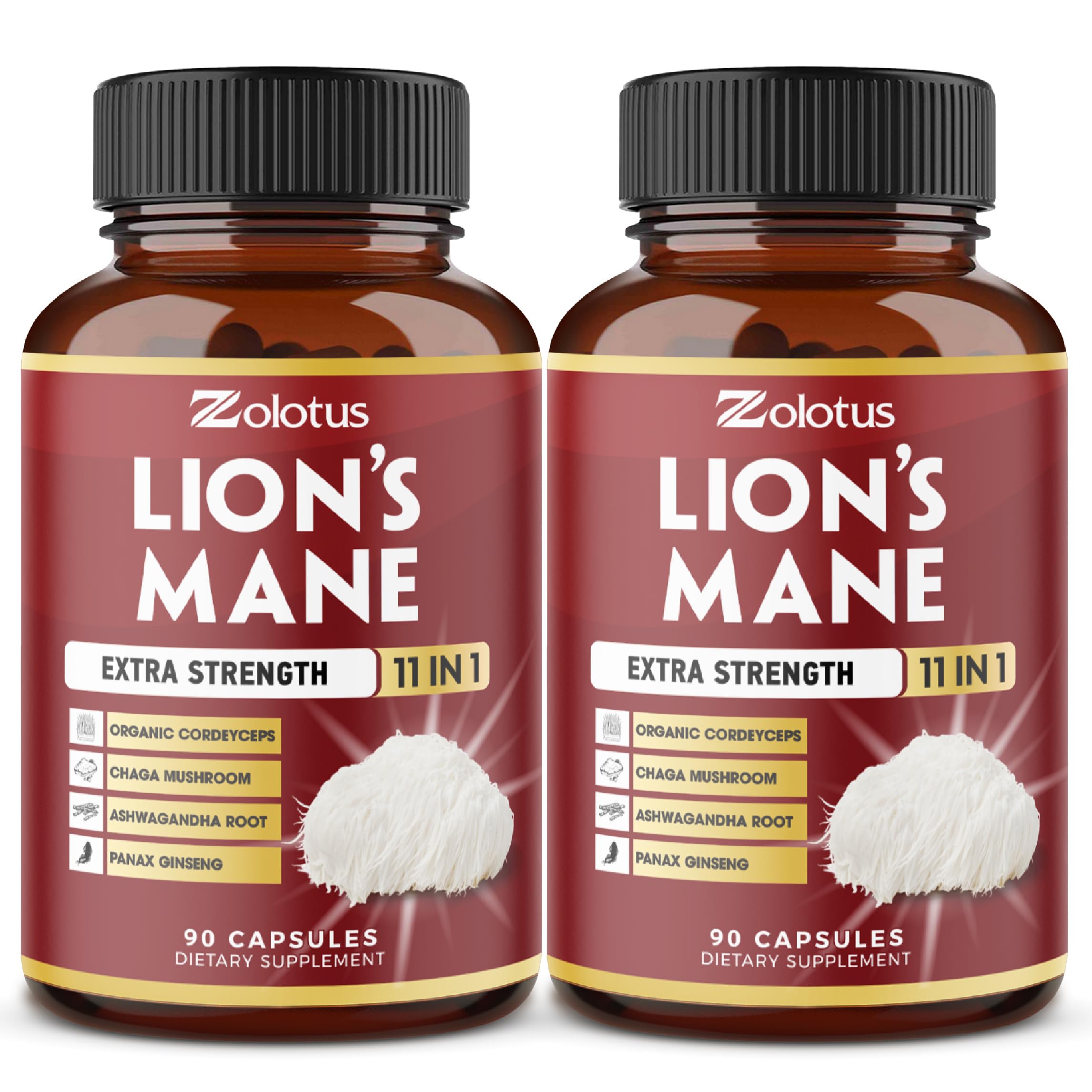 Zolotus Lions Mane 2-pack bottle front