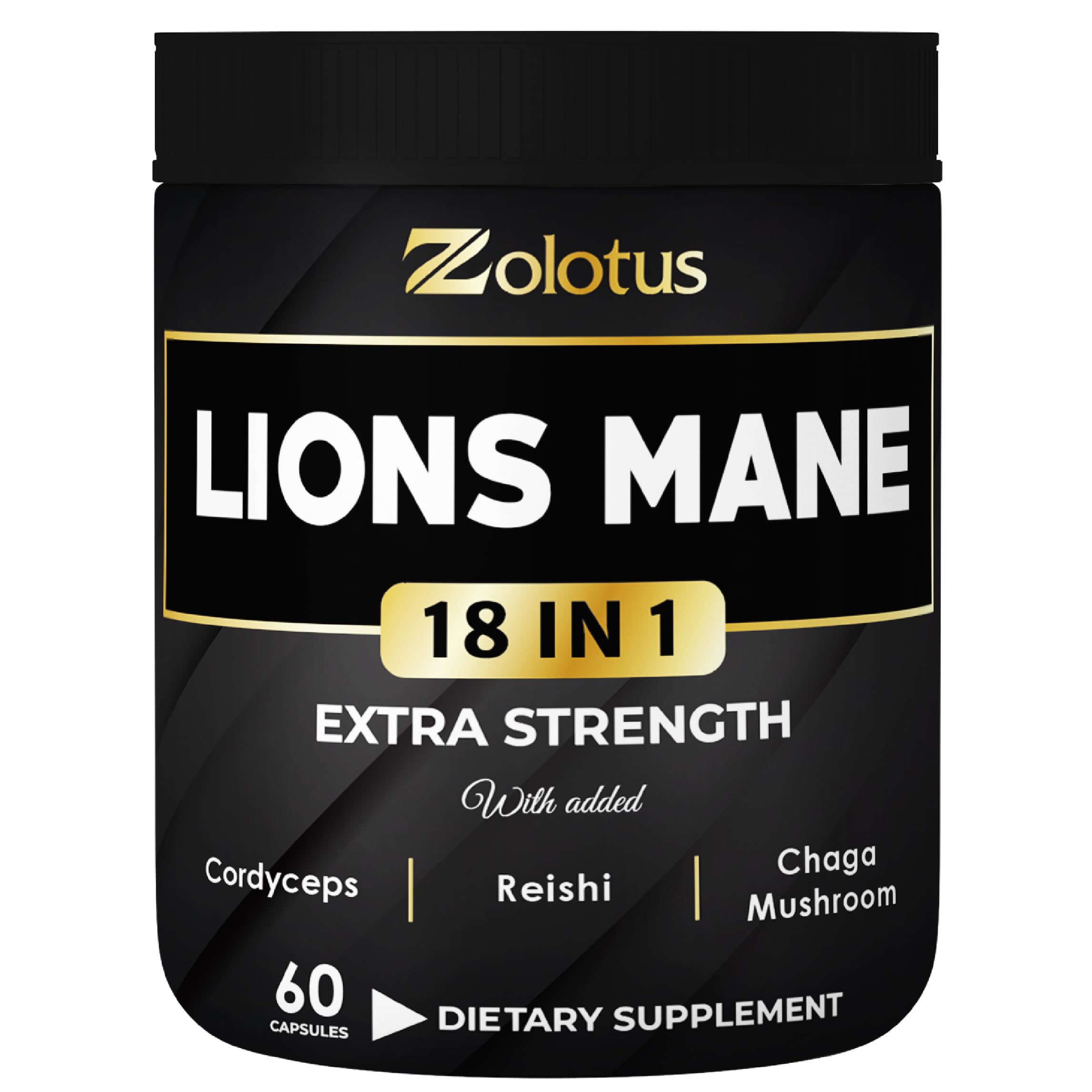 Zolotus Lions Mane with Cordyceps bottle front