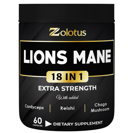 Zolotus Lions Mane with Cordyceps bottle front