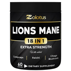Zolotus Lions Mane with Cordyceps bottle front
