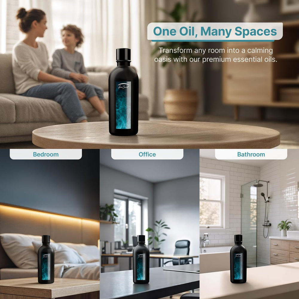 Zone Scent BOMBEI peach-notes close-up highlights uplifting top notes for bright spaces.