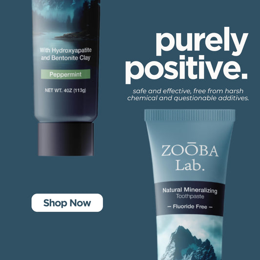 Zooba toothpaste packaging with fluoride-free label