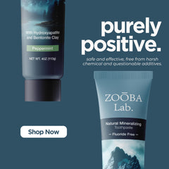 Zooba toothpaste packaging with fluoride-free label