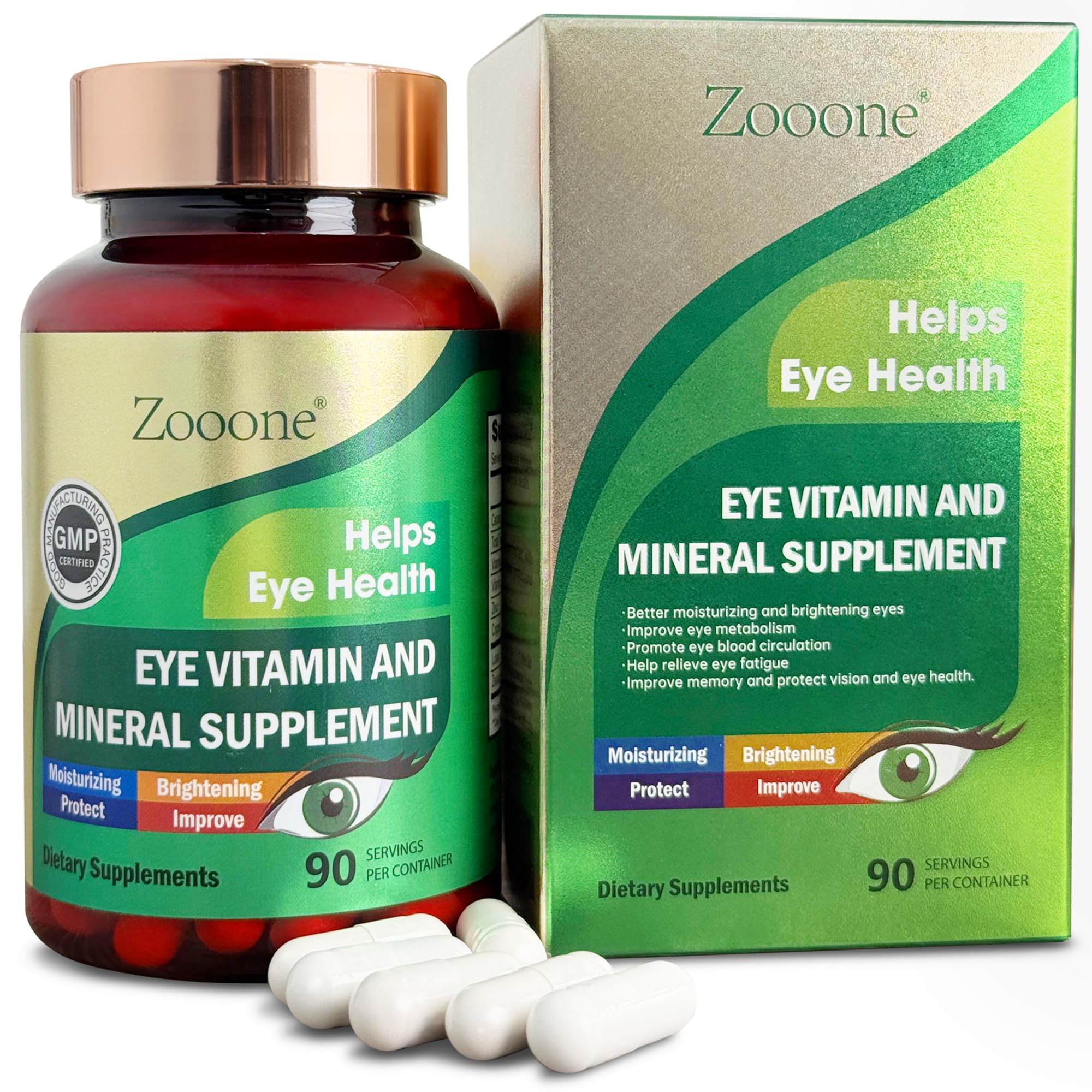 Zooone Lutein and Zeaxanthin Eye Vitamins bottle – 90 capsules