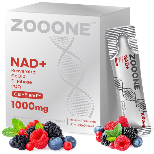 Zooone NAD+ supplement bottle with Resveratrol - 1000mg NMNH anti-aging formula