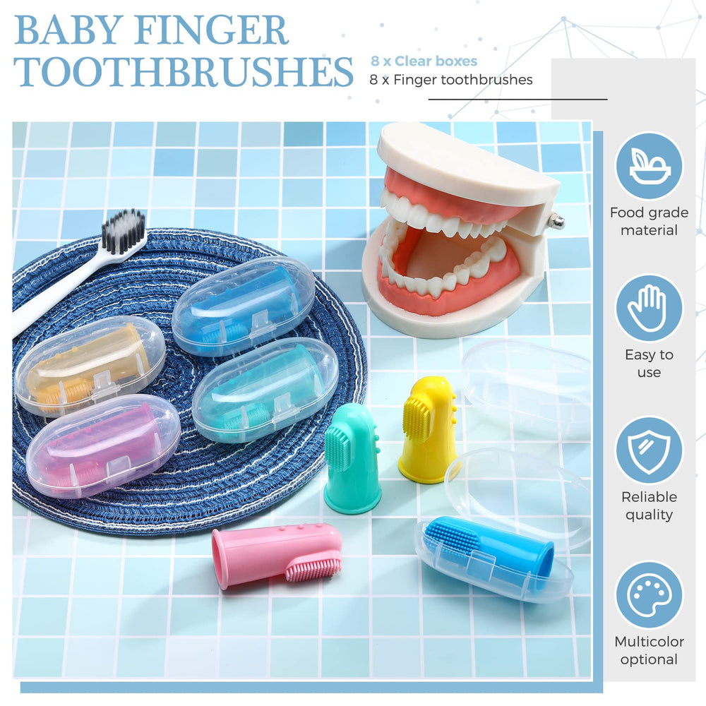 Close-up of safe silicone material used for baby finger toothbrushes
