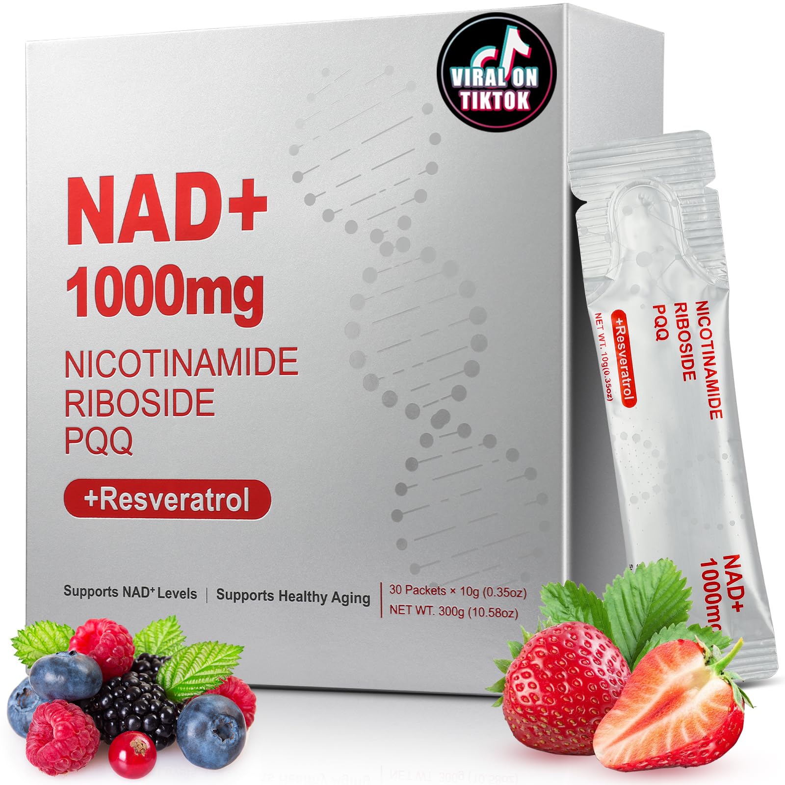 ZOROAHER NAD+ 1000mg liquid bottle pour for quick energy support