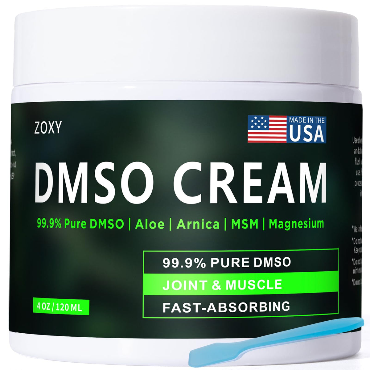 Front view of ZOXY DMSO Cream 4 oz