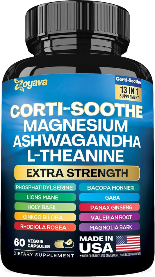 Zoyava Corti-Soothe Cortisol Support bottle on white background