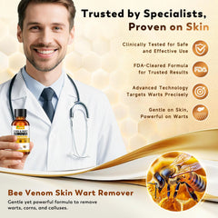 Zozdal bee venom wart remover detail emphasizes dual-action therapy