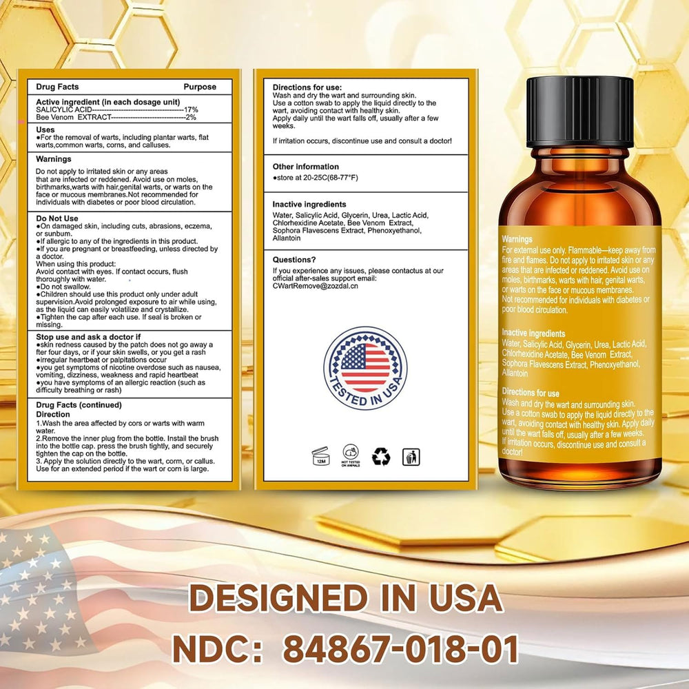 Zozdal bee venom wart remover before-after hint of progress