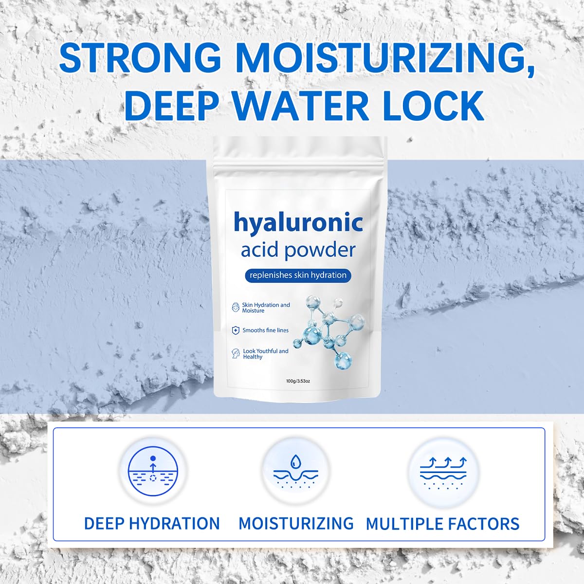 Powder dissolving easily in water