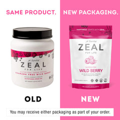 Ingredients showing Zeal whole-food blend