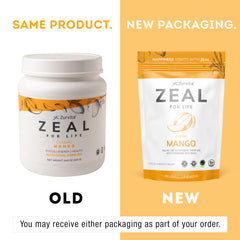 Zurvita Zeal for Life Mango drink in a glass highlighting refreshing flavor and hydration.