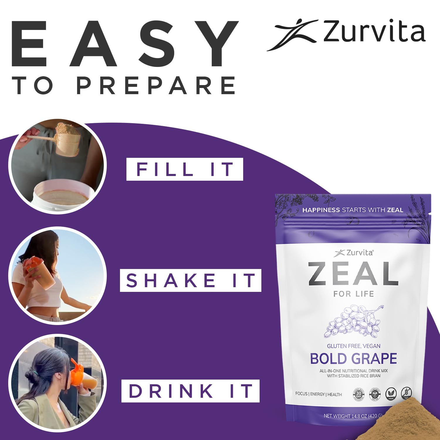 Packaging side view of Zurvita Zeal for Life