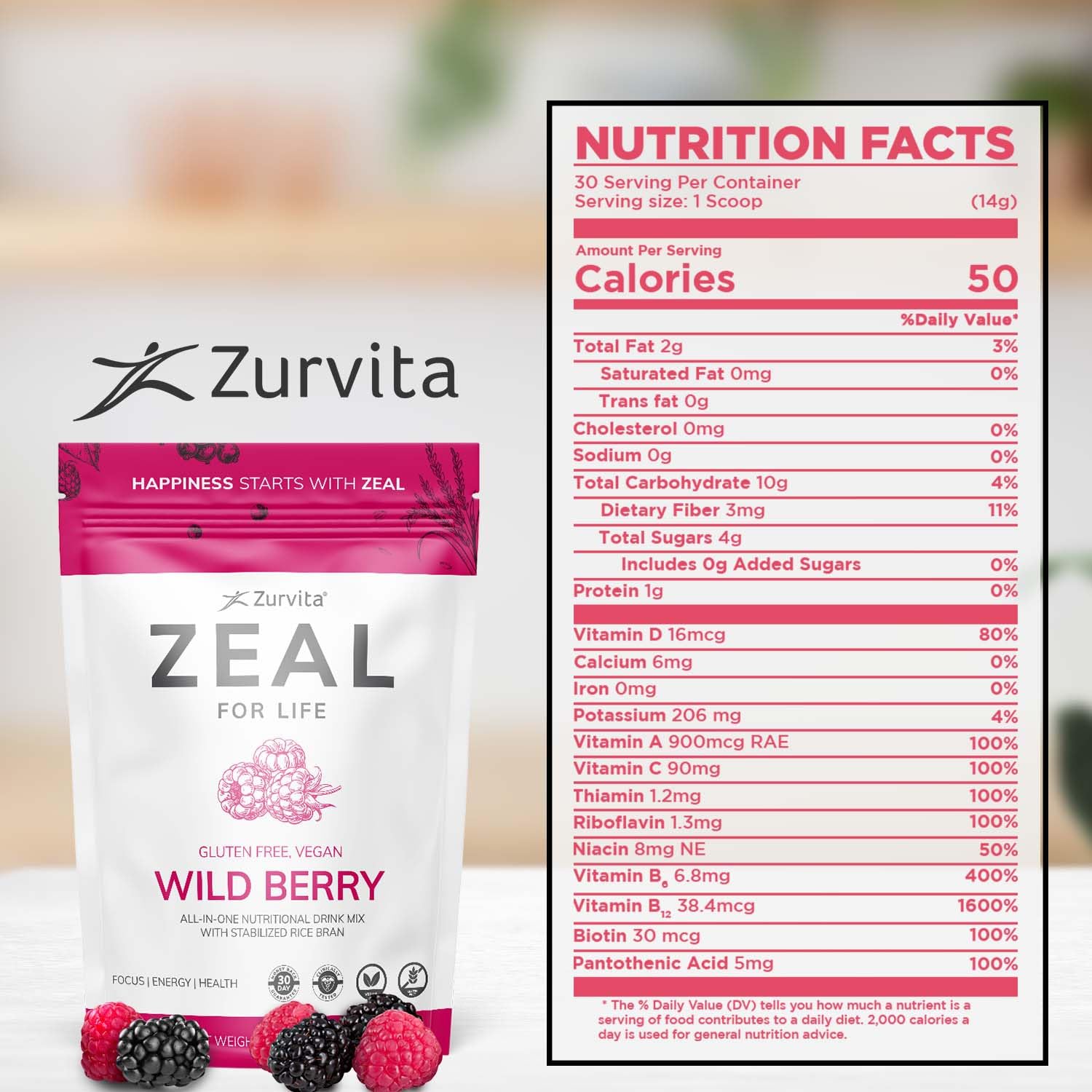 Zurvita Zeal scoop measures a single serving for easy use.