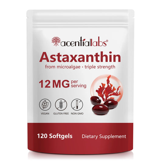 Front view of ZUZOKKAHA Astaxanthin 12mg Softgels bottle