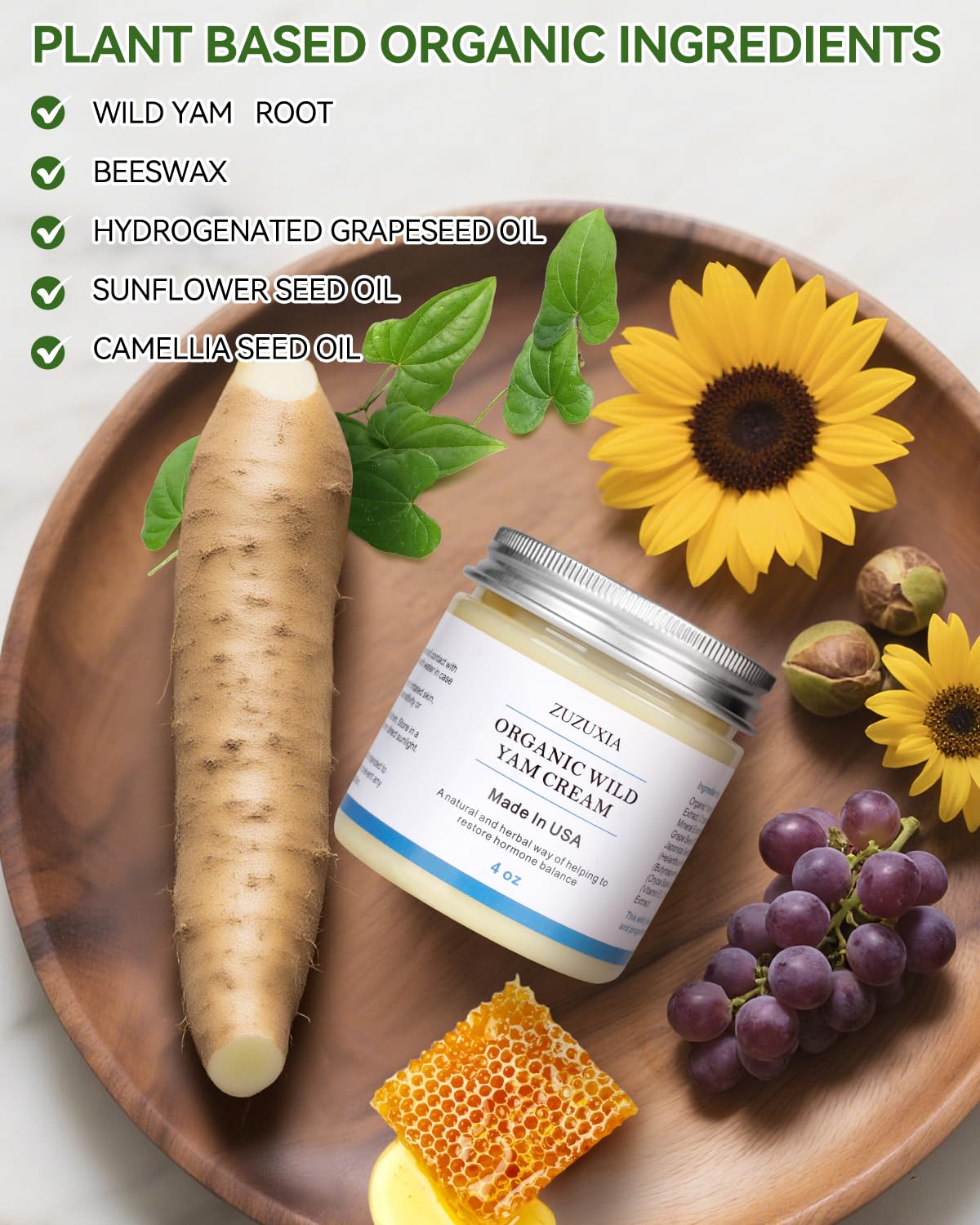 Zuzuxia Wild Yam Cream abdomen application highlights daily nourishment.