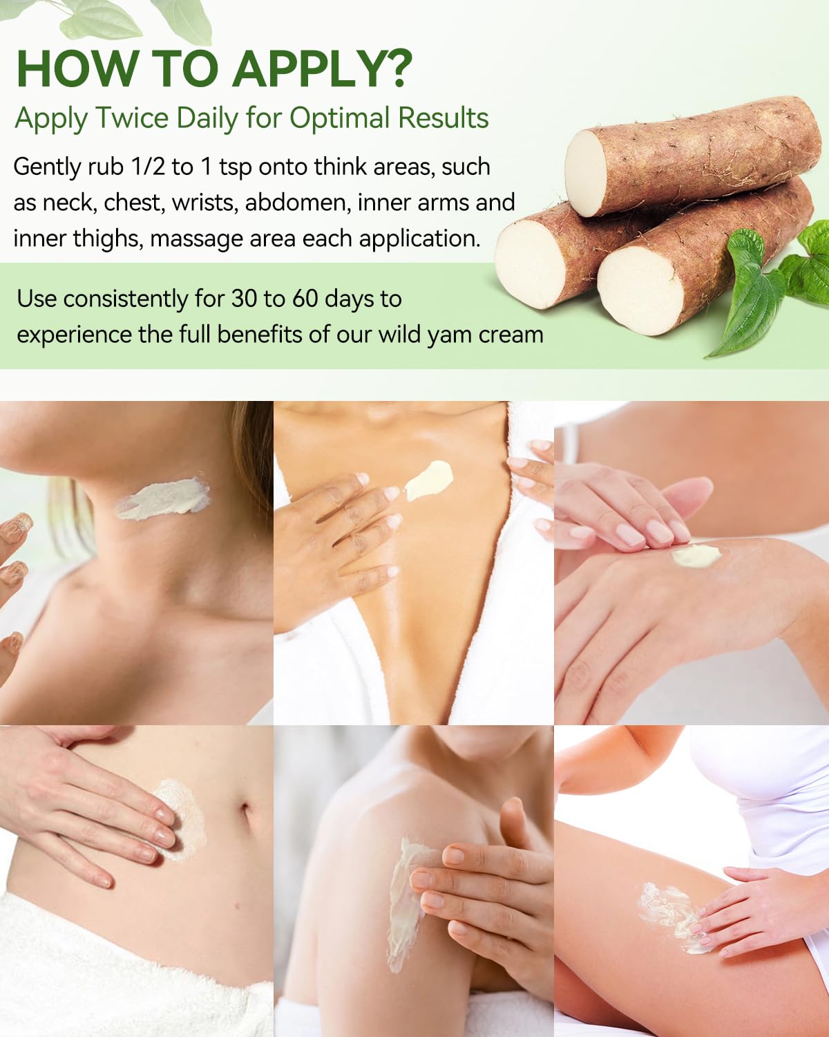 Zuzuxia Wild Yam Cream packaging underscores non-GMO and paraben-free claims.