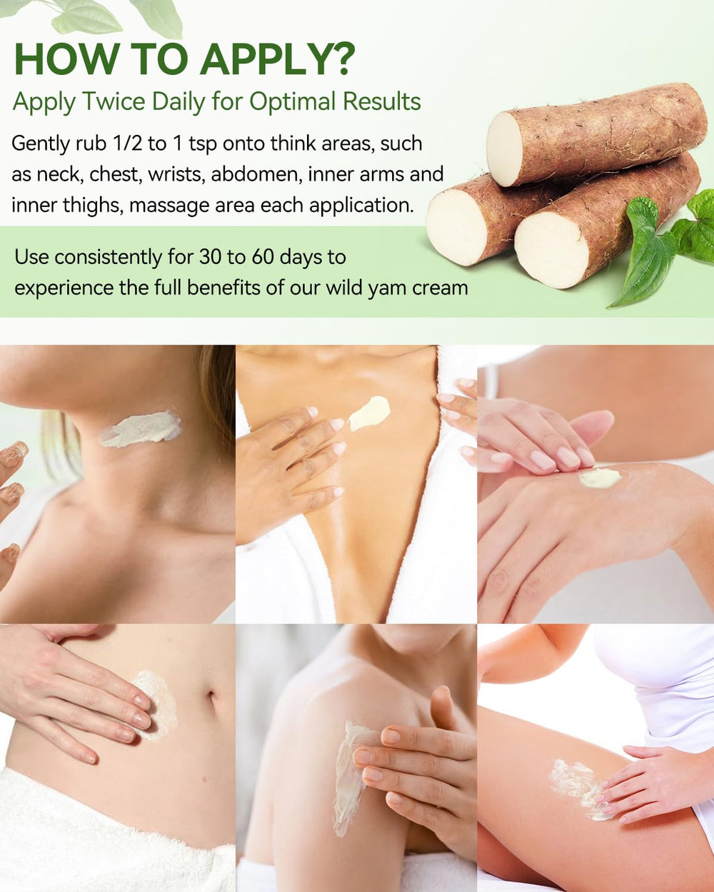 Zuzuxia Wild Yam Cream packaging underscores non-GMO and paraben-free claims.