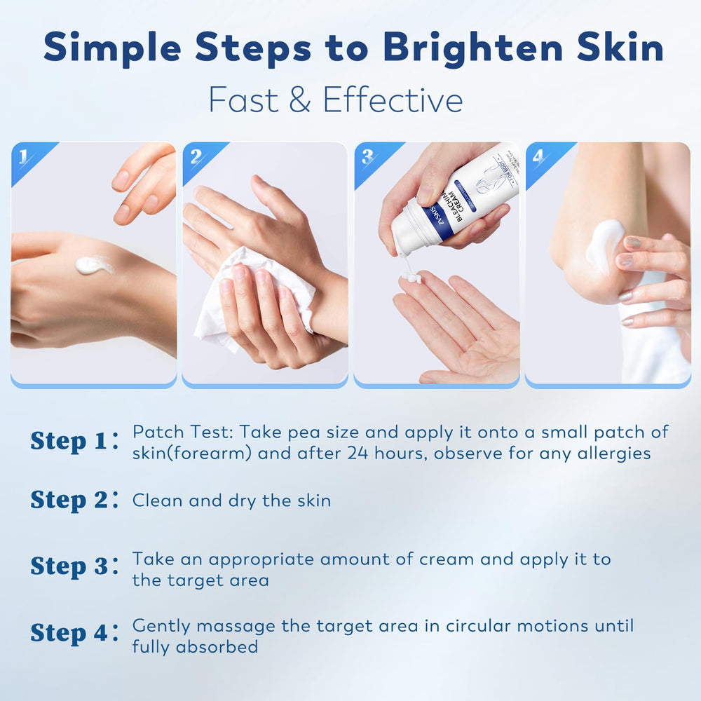ZVSKISS Skin Bleaching Cream on elbows and knees evening out dark areas