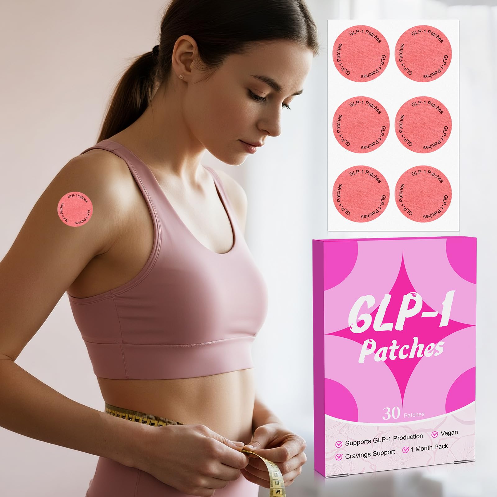Skin-friendly ZXZTSM GLP-1 patch on skin