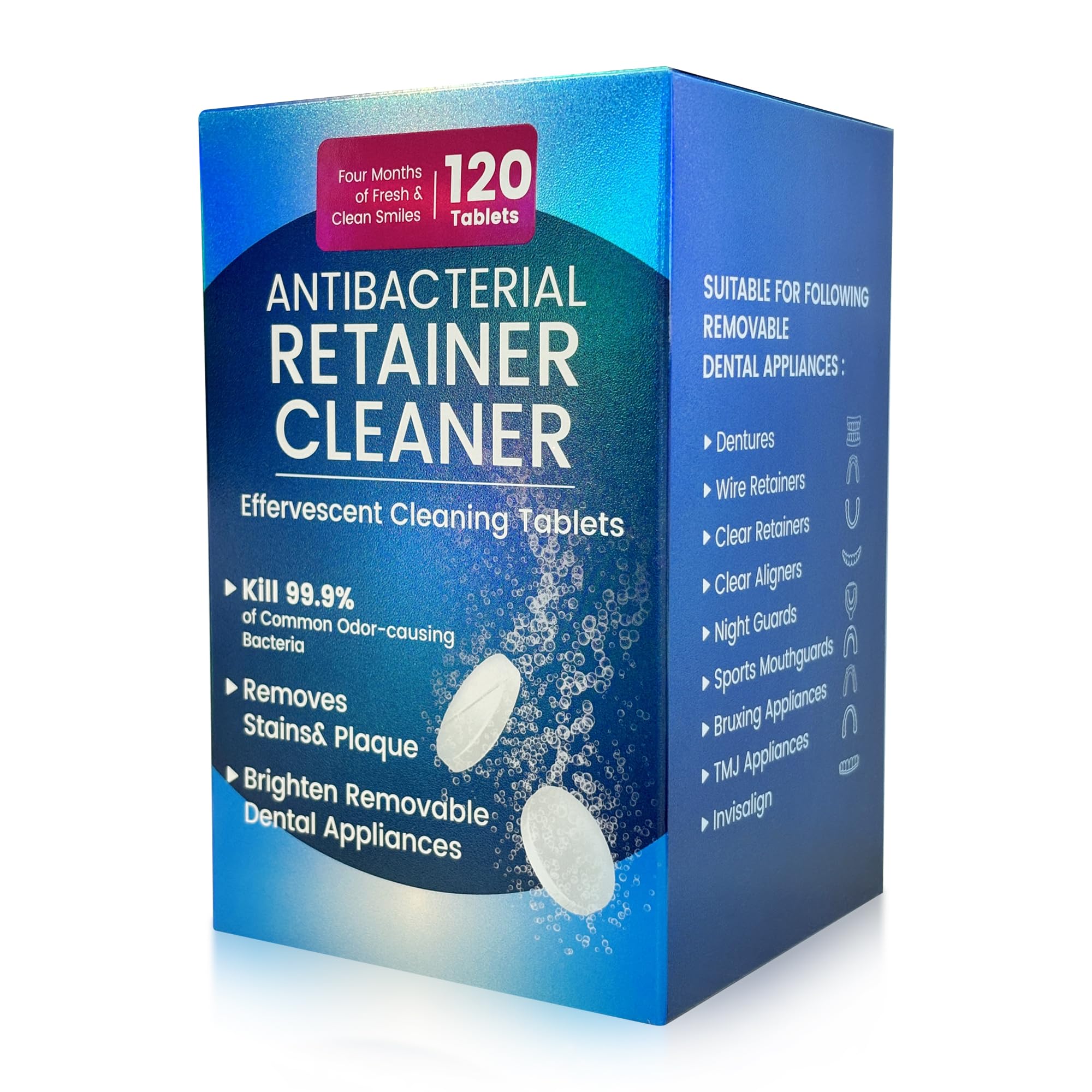 Zyntieu Retainer Cleanser Tablets box and 120-pack