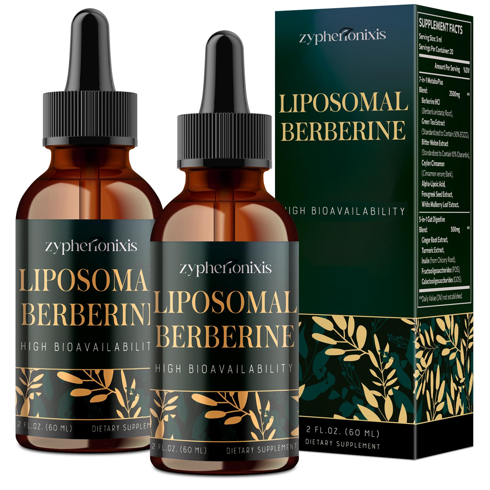 Zypherionixis Liposomal Berberine Liquid 3000mg 4oz bottle