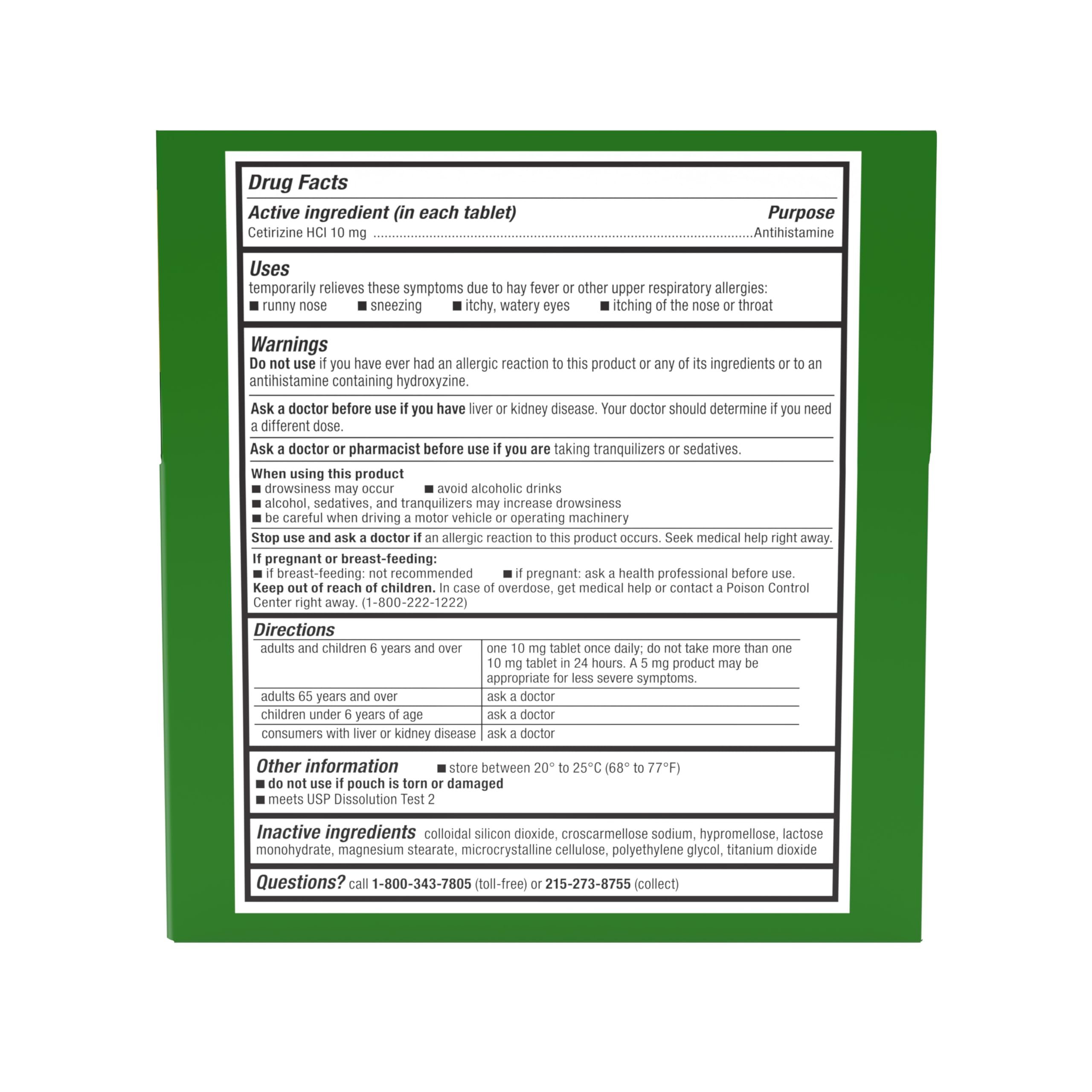 Zyrtec bottle on nightstand ready for next-day relief for bedtime planning.