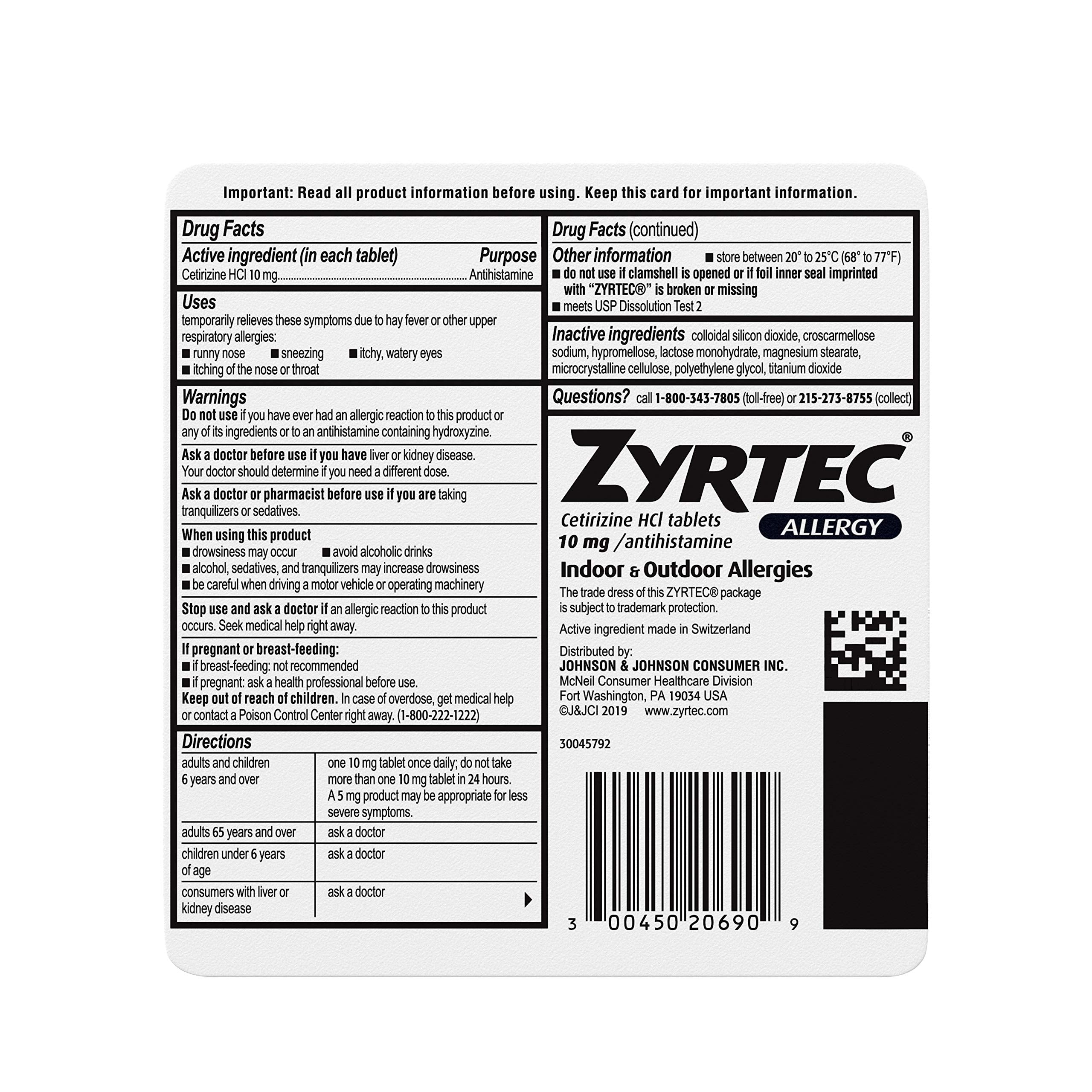 Zyrtec outdoor-activity-use suggests relief during springtime outings.