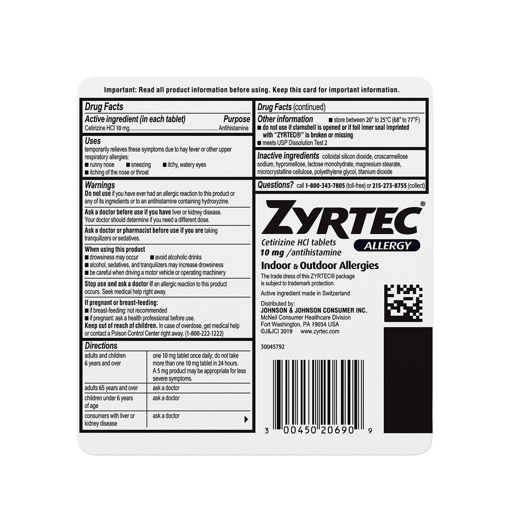 Zyrtec outdoor-activity-use suggests relief during springtime outings.